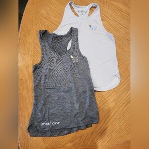 GOAT USA women’s 2 Athletic Racerback tank Top Bundle, Size Xsmall, Dark/lt Grey